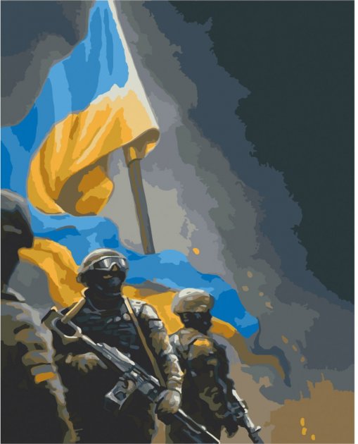 Набір для розпису по номерах 40*50 см "Українські воїни", 10339-AC