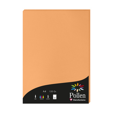 Бумага для дизайна Pollen А4 120 г/м2, оранжевая, 4208C