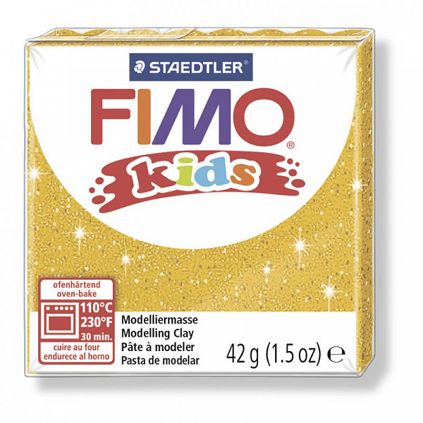 Пластика Fimo kids, золотая с блестками, 42 г 1