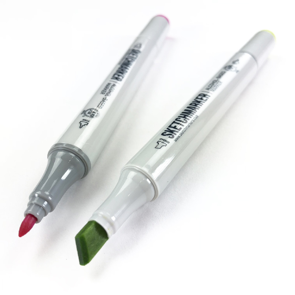 Маркер SKETCHMARKER, 2 пера: долото и тонкое, Simple Gray 8 - Простой серый 8, SM-SG8 3