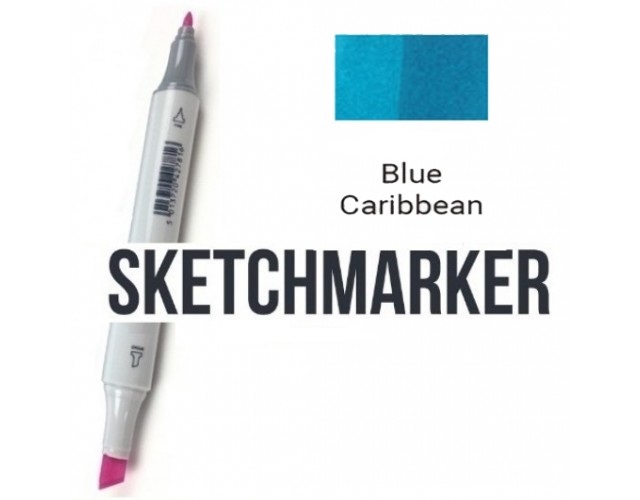 Маркер SKETCHMARKER, 2 пера: долото и тонкое, Blue Caribbean - Карибский синий, SM-B11 4