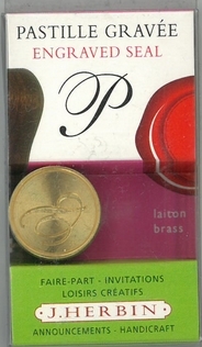 Круглая латунная печать d24 мм англ. буква "P", 40316T