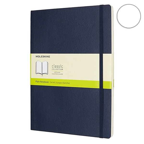 Записник Сапфір м’який великий нелінований, Moleskine Classic, QP623B20F