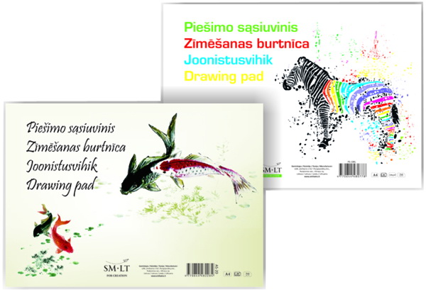 Альбом-склейка для рисунку "Зебра" А4 10 арк., 120 г/м2, Smiltainis 2