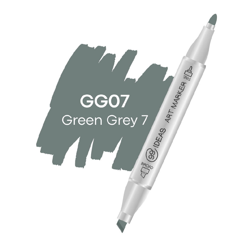 Маркер двухсторонний Green Gray 7 - Серо-зеленый 7, GG07, 99IDEAS