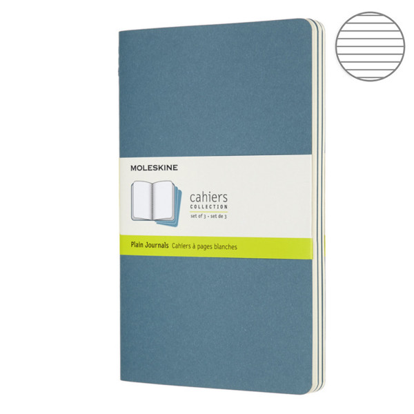 Записник Жвавий Блакитний середній лінійка, Moleskine Cahier, CH016B44