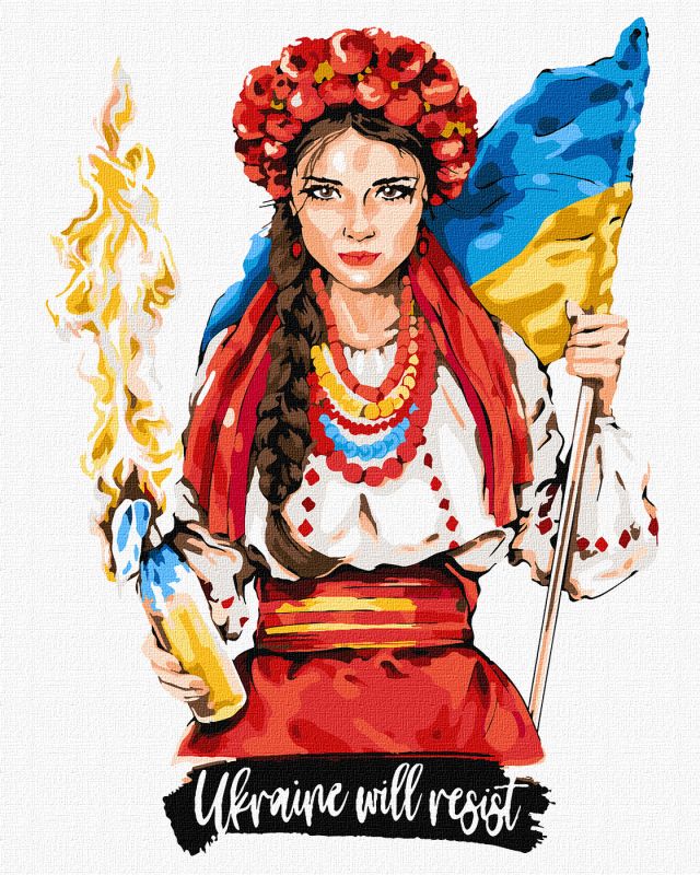 Картина по номерам 40*50 см "Девушка с бандеровским смузи", KHO4862