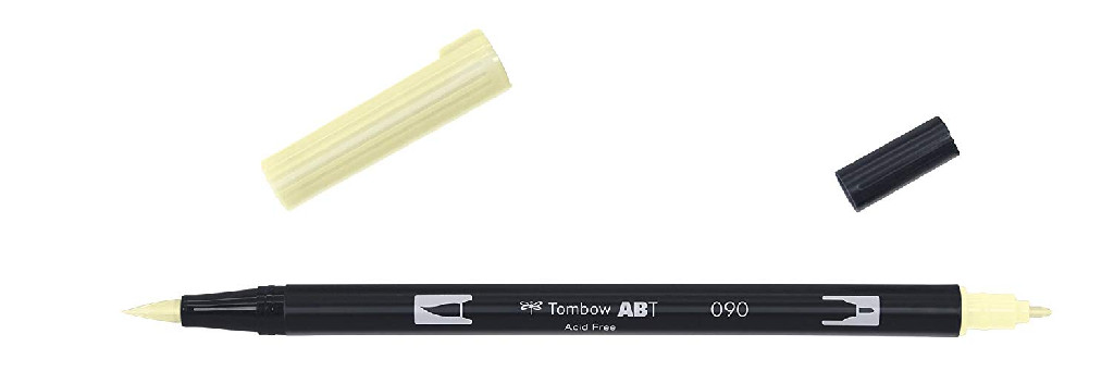 Маркер-блендер двосторонній ABT BrushPen ABT-090, світло-жовтий ТМ "Tombow"