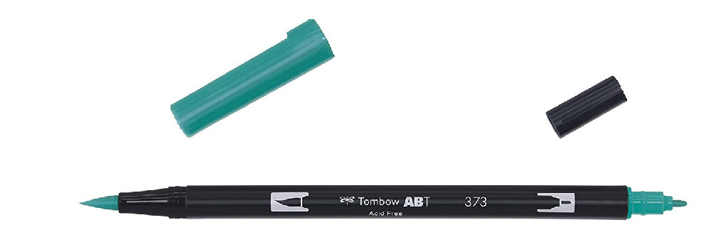 Маркер-блендер двухсторонний ABT BrushPen ABT-373, голубой морской ТМ "Tombow"