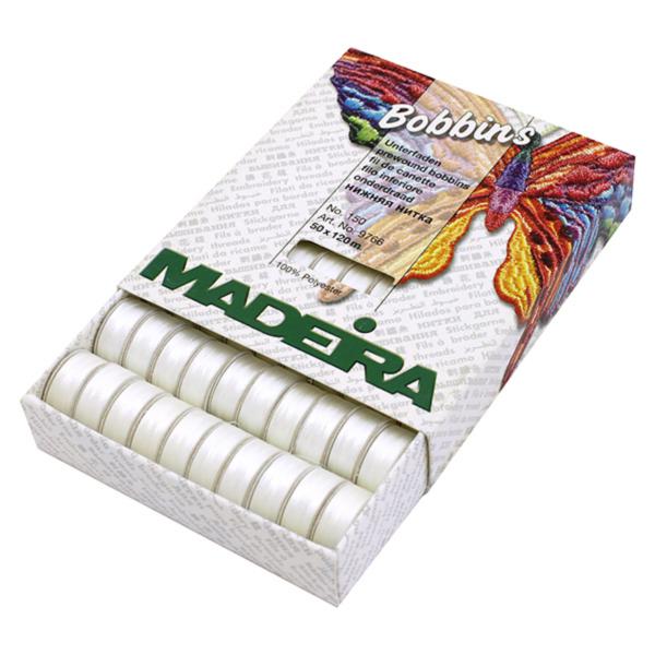Нижня нитка Bobbins 308 №150 (120 м), білий Madeira