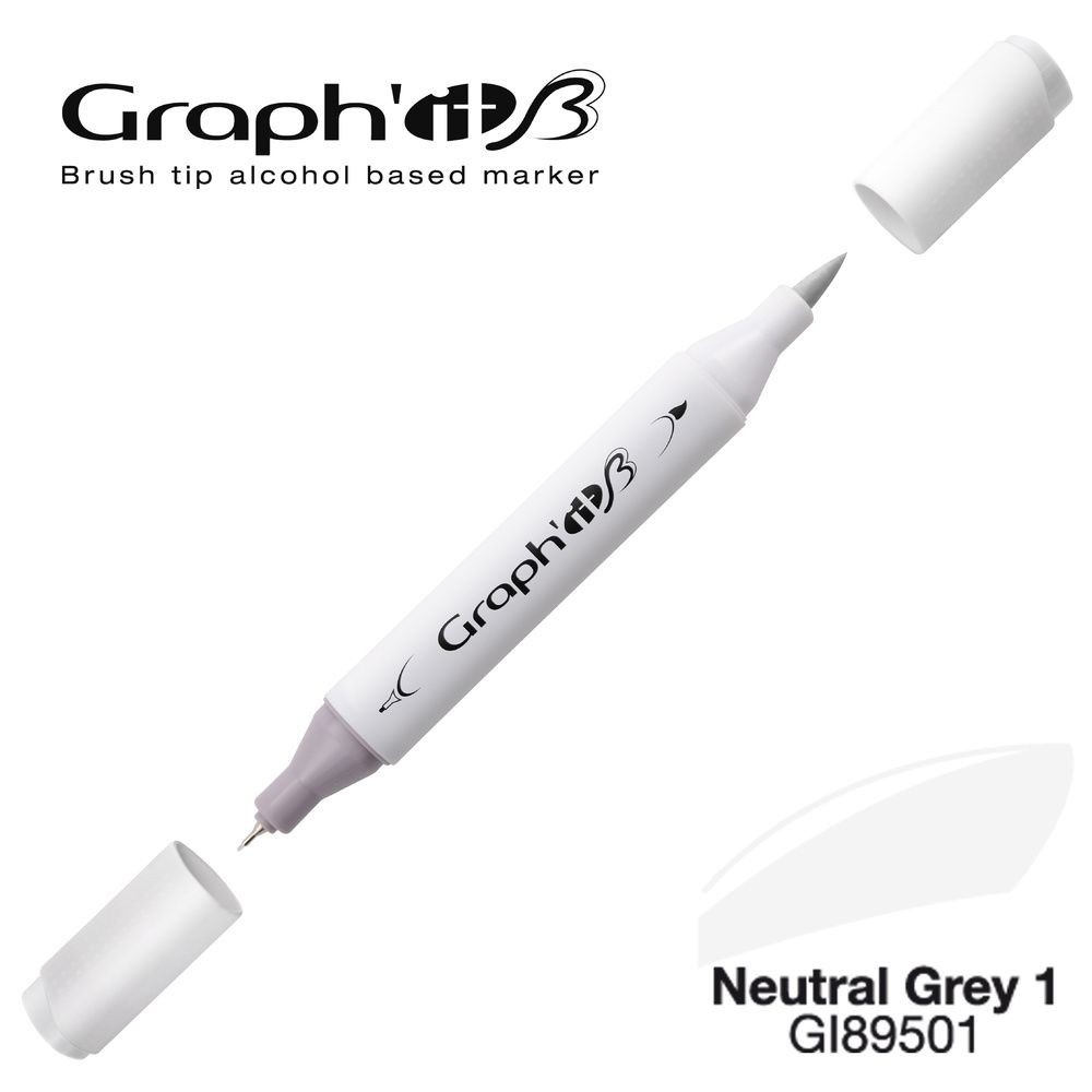 Маркер двосторонній Brushmarker, Нейтральний сірий 1 (9501), GI89501 Graph`it