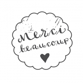Штамп деревянный d=3,5 см "Merci beaucoup", WE1008 ТМ "Woodies"