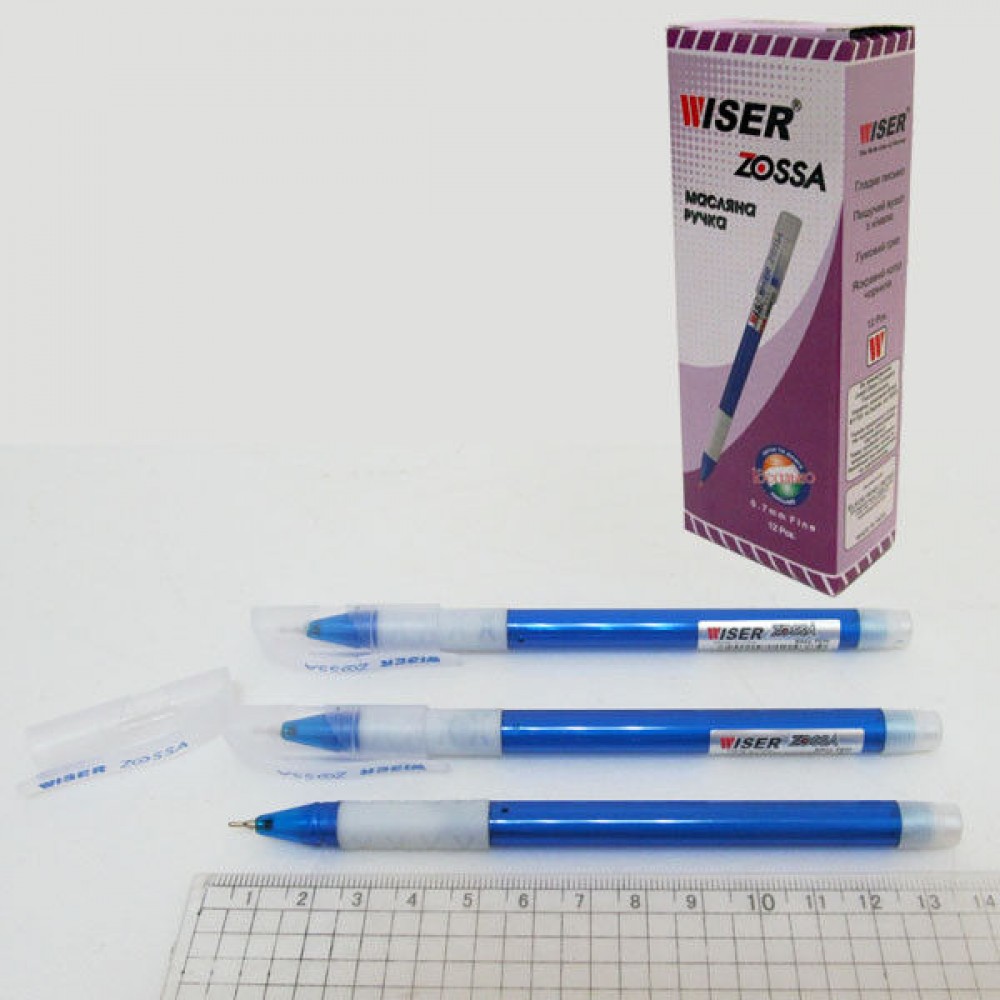 Ручка масляная Wiser "Zossa" 0,7 мм с грипом, синяя, zossa-bl
