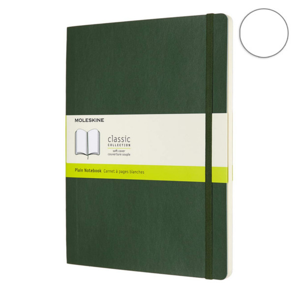 Записник Миртовий Зелений м’який великий нелінован, Moleskine Classic, QP623K15