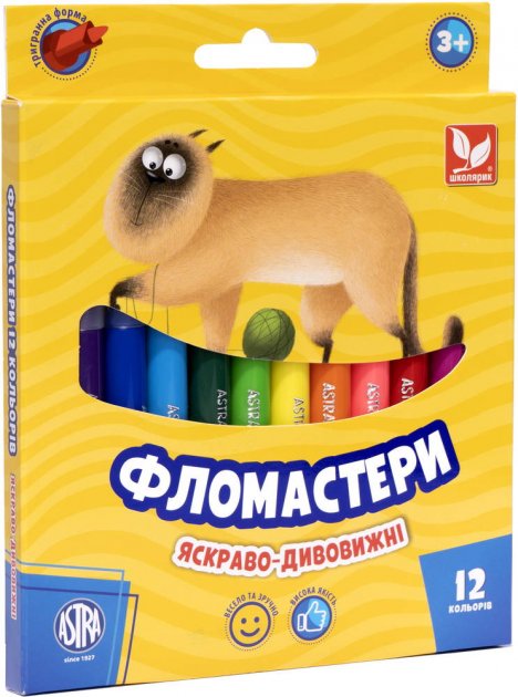 Фломастеры 12 цв., конусные, 314110003-UA