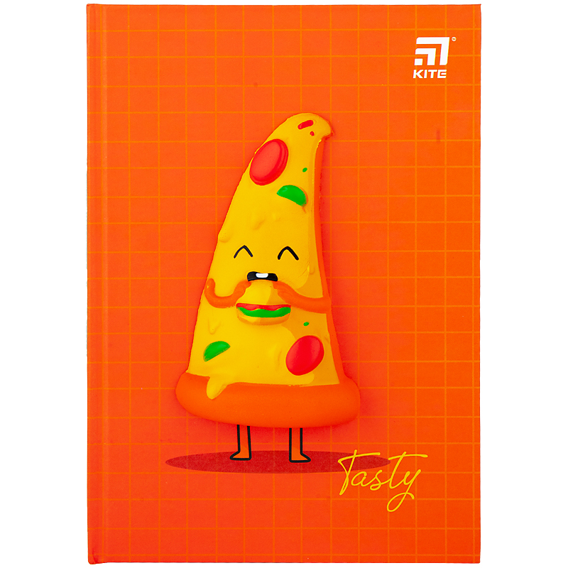 Блокнот А5 80 арк. Pizza, тв. обкл., сквіш, клітинка, K20-284-3