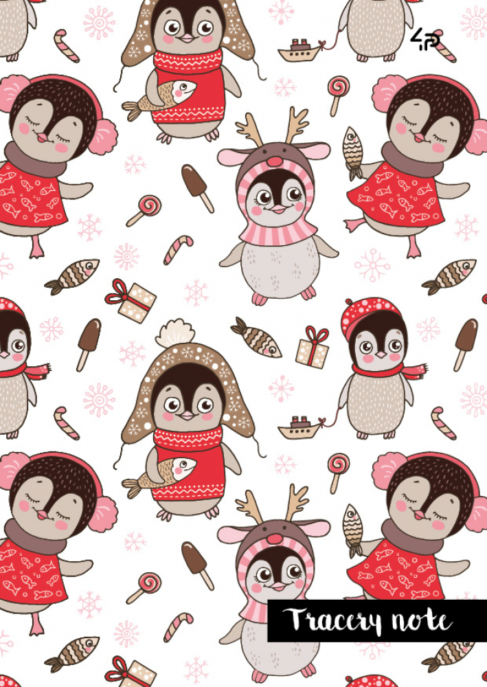 Блокнот А6 "Tracery note" penguins, 903795, TM Profiplan 