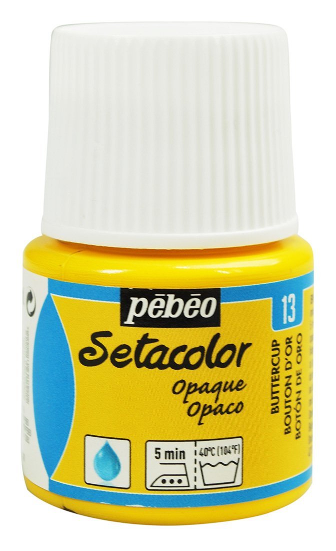 Краска для светлых тканей Setacolor 45 мл непрозрачная, жёлтая, 295-013 Pebeo
