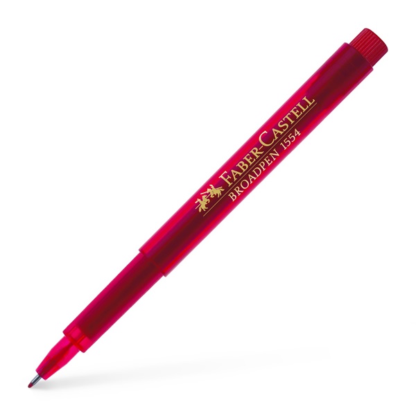 Ручка капілярна 0,8 мм Broadpen 1554 червоний, 155421 Faber-Castell