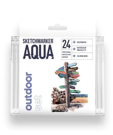 Набор маркеров акварельных SketchMarker Aqua Pro Outdoor, 24 цв., SMA-24OUTD 5