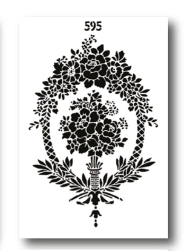 Трафарет декоративний 215*320 мм №595 Квіткова рамка у стилі барокко Art, 10730