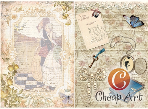 Карта декупажна А4 Любовний лист міні 45 г/м², 01148