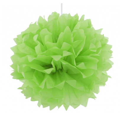 Декорация Помпон, салатовая, 40 см, бумага, 69456