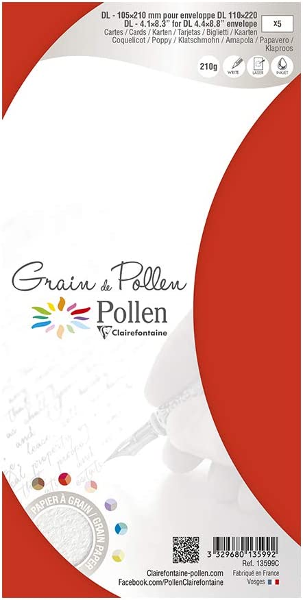 Заготівка д/листівок зерниста Pollen 105*210 мм/210 г, Poppy/Мак, 13599C