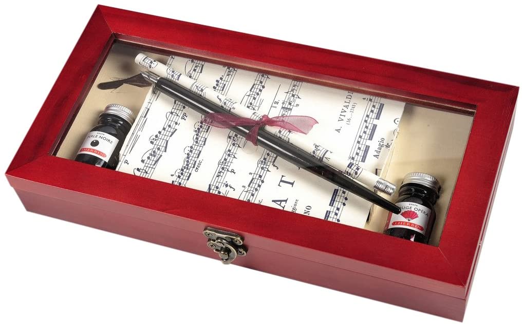 Письменный набор д/калиграфии "Музыкант" с чернилами 10 мл (2 шт.) в деревянной коробке, 27803T