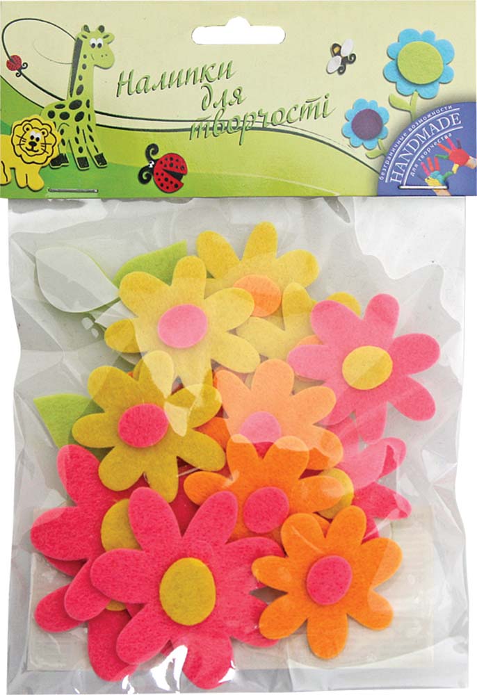 Наклейки для творчества "Цветы" войлок (950213)