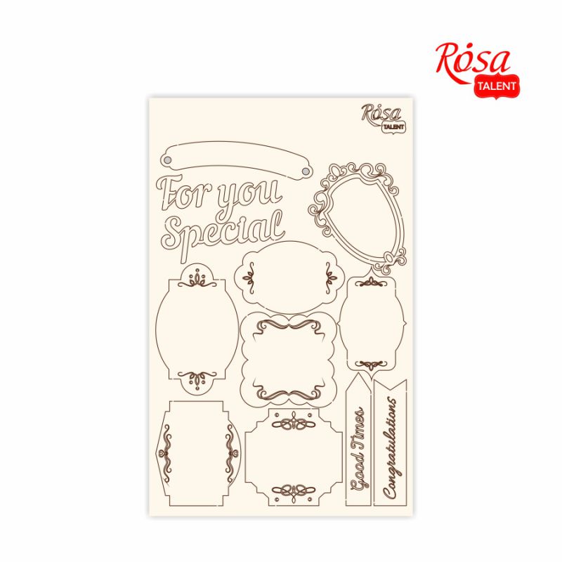 Чіпборд для скрапбукінгу 12,8*20 см "Floral Poem" 3, білий картон, 94232036 ROSA TALENT