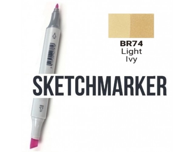 Маркер SKETCHMARKER, 2 пера: долото и тонкое, Light Ivy - Плющ светлый, SM-BR74 3