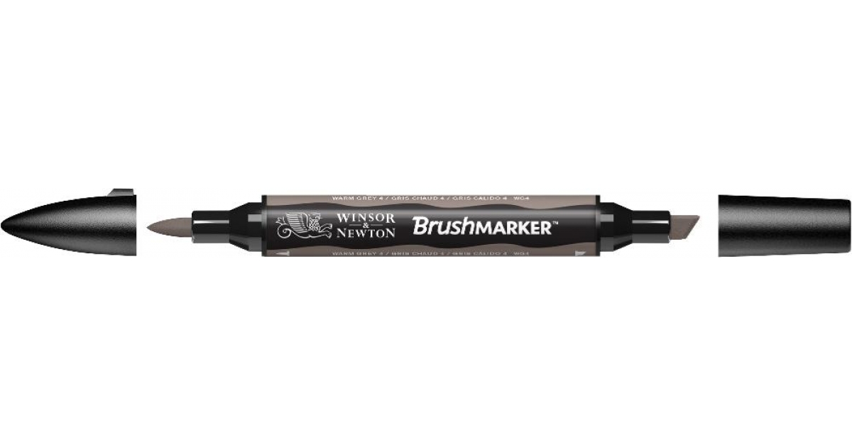 Маркер двосторонній Brushmarker, Сірий теплий 4, 0204131 W&N