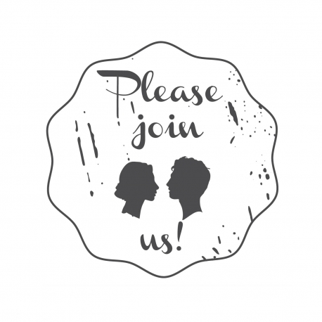 Штамп дерев`яний d=3,5 см "Please join us!", WE3004 ТМ "Woodies"