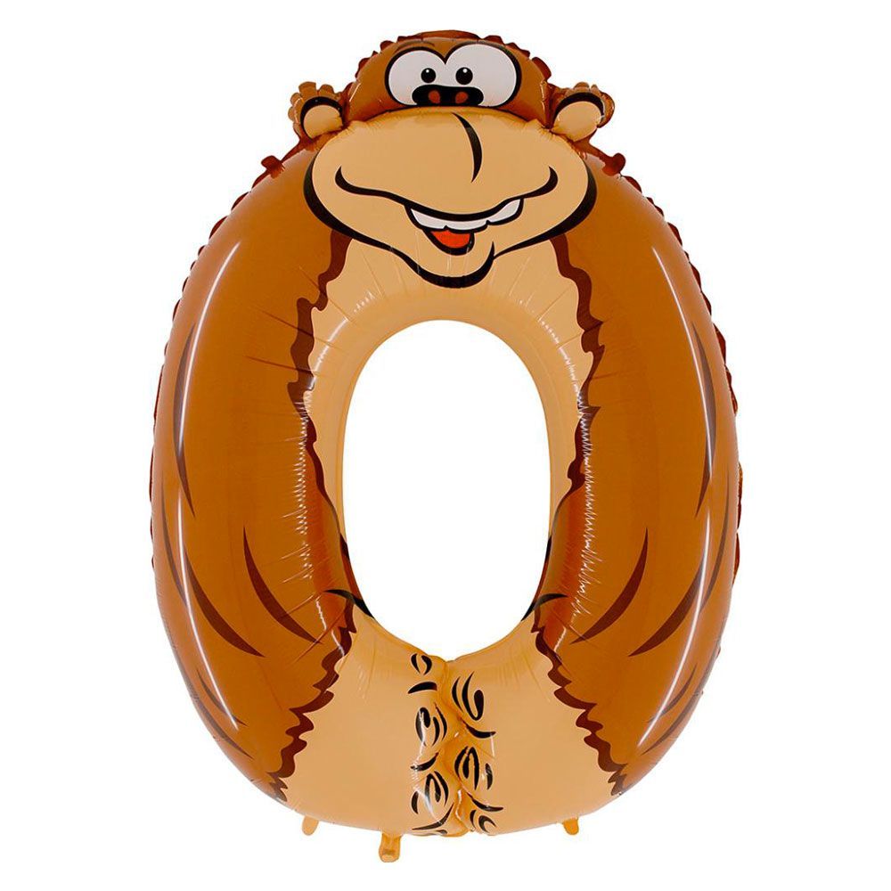 Куля повітряна 40" Цифра 0 Мавпочка Ф, 1207-3134