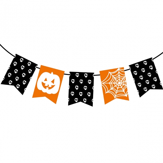 Гирлянда бумажная Yes! Fun Хеллоуин "Halloween", 15 флажков, 3 м, 973629