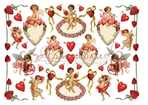 Карта декупажна 35*50 см, Амурчики, 60 г/м², DGE 158 Calambour