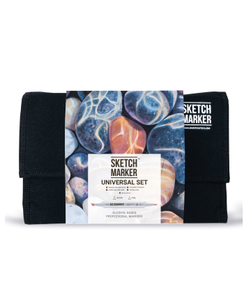 Набор маркеров SketchMarker Universal, 24 шт+сумка органайзер, SM-24UNI 2