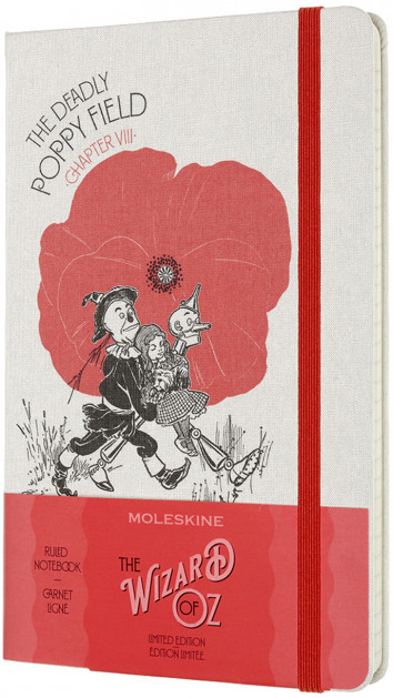Блокнот Поле маков средний линейка, Moleskine Wizard of OZ, LEWOZQP060PF