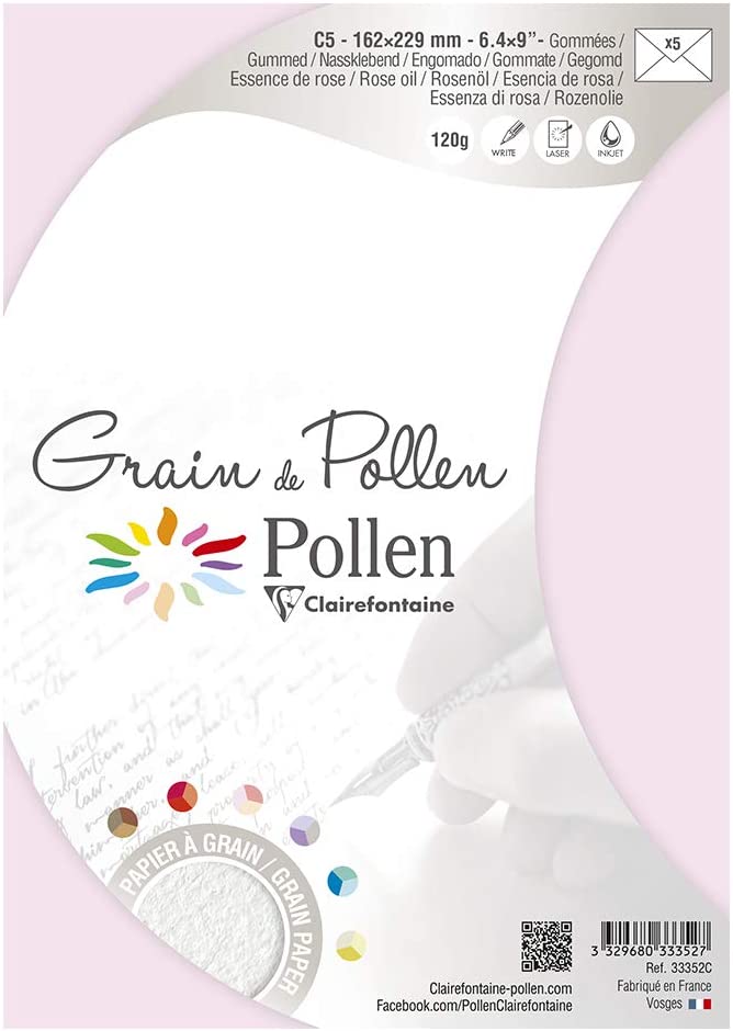 Конверт декоративний Pollen зернистий 162*229 мм/120 г, Rose oil/Олія троянди, 33352C