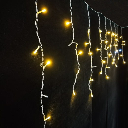 Электрогирлянда бахрома "Novogod`ko" 3*0,6 м, 83 LED, теплый белый., мерцание, 973776