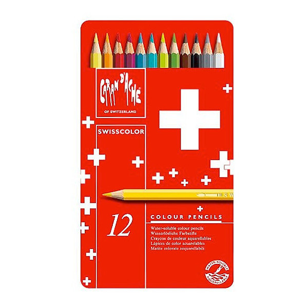 Набір акварельних олівців 12 кол. Caran d`Ache Swisscolor мет. бокс, 1285.712 1