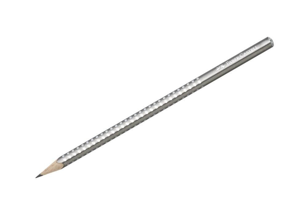 Карандаш чернографитный Grip Sparkle, серебро, 118213Р Faber-Castell