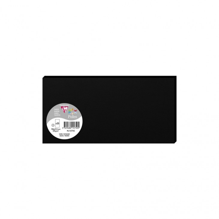Заготовка для открыток Pollen 106*213 мм/210 г, Black/Черный, 1575C