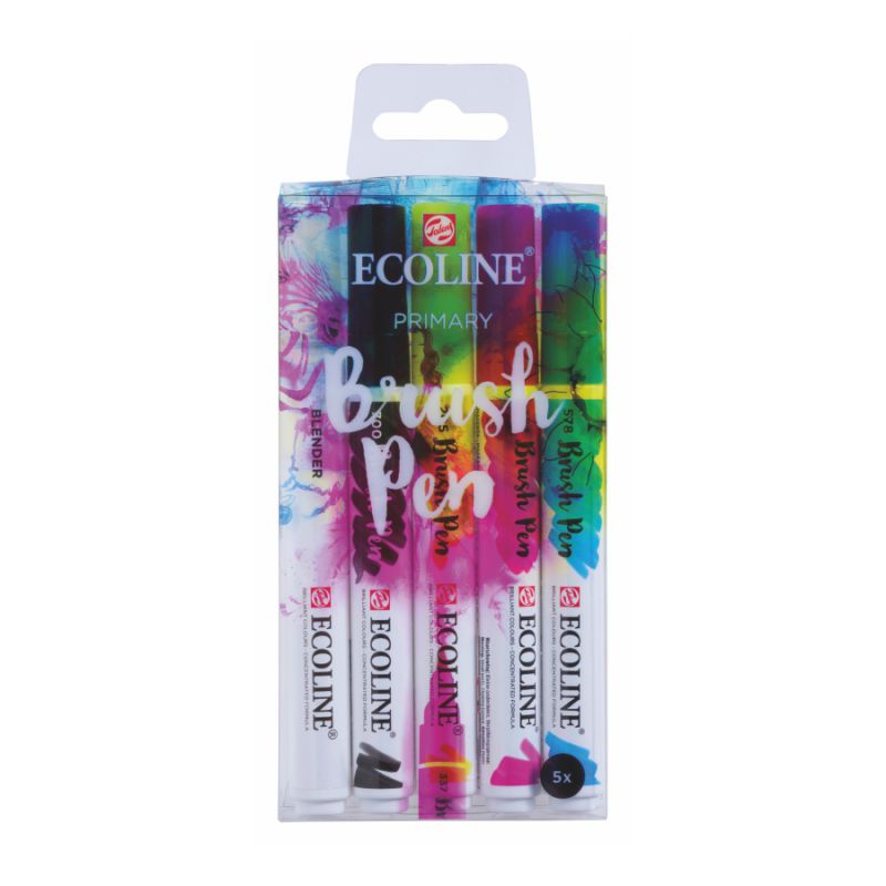 Набір пензлів-ручок Ecoline Brushpen Primary, 5 шт, 11509900 Royal Talens