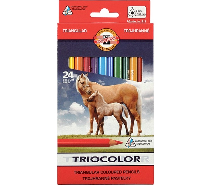 Олівці 24 кол. Triocolor Jumbo "Horses" 3144 КIN