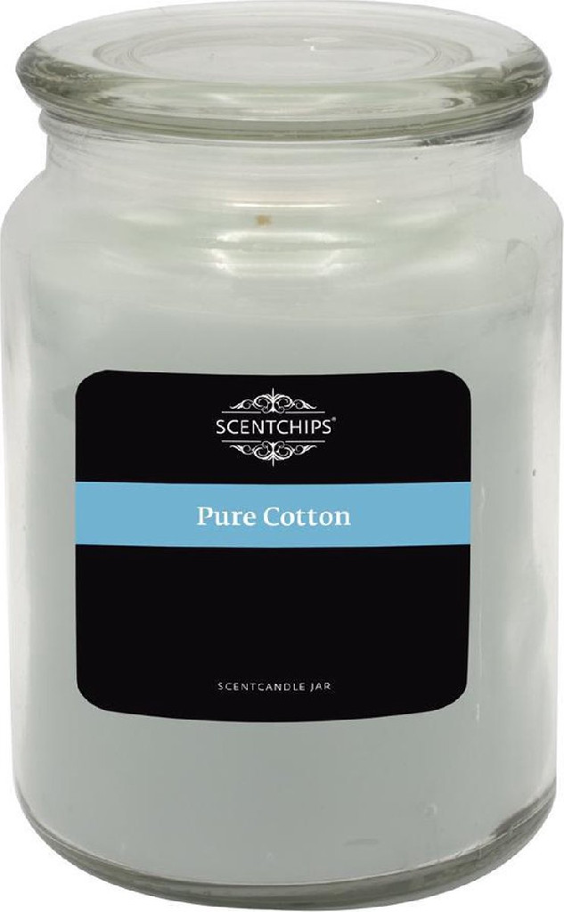 Аромасвечка в стеклянной банке Scentchips Чистый хлопок 610 г/95 час. горение, 255312