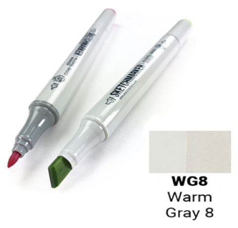 Маркер SKETCHMARKER, 2 пера: долото и тонкое, Warm Gray 8 - Теплый серый 8, SM-WG8 3