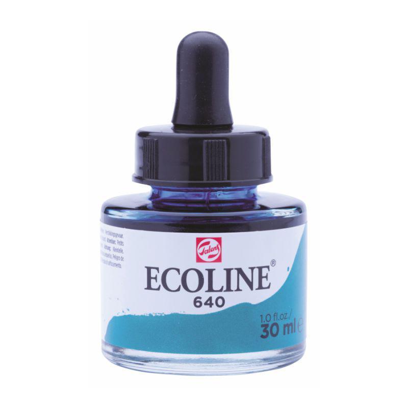 Фарба акварельна рідка Ecoline, (640), Зелено-синя, 30 мл, Royal Talens