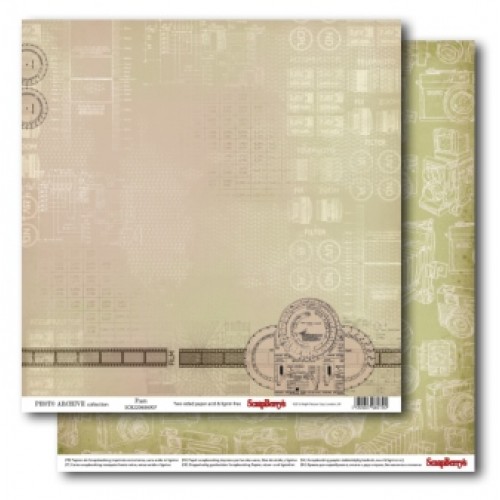 Папір для скрапбукінгу 30,5*30,5 см 190 гр/м двост. Фотоархів. Діафрагма (10)